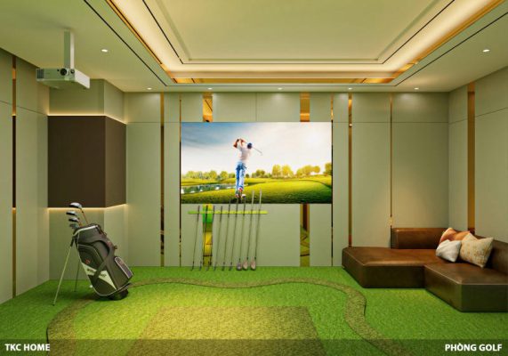 Không gian sân golf trong nhà