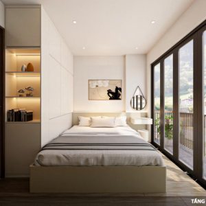 Phòng ngủ thiết kế hiện đại, màu sắc hài hòa